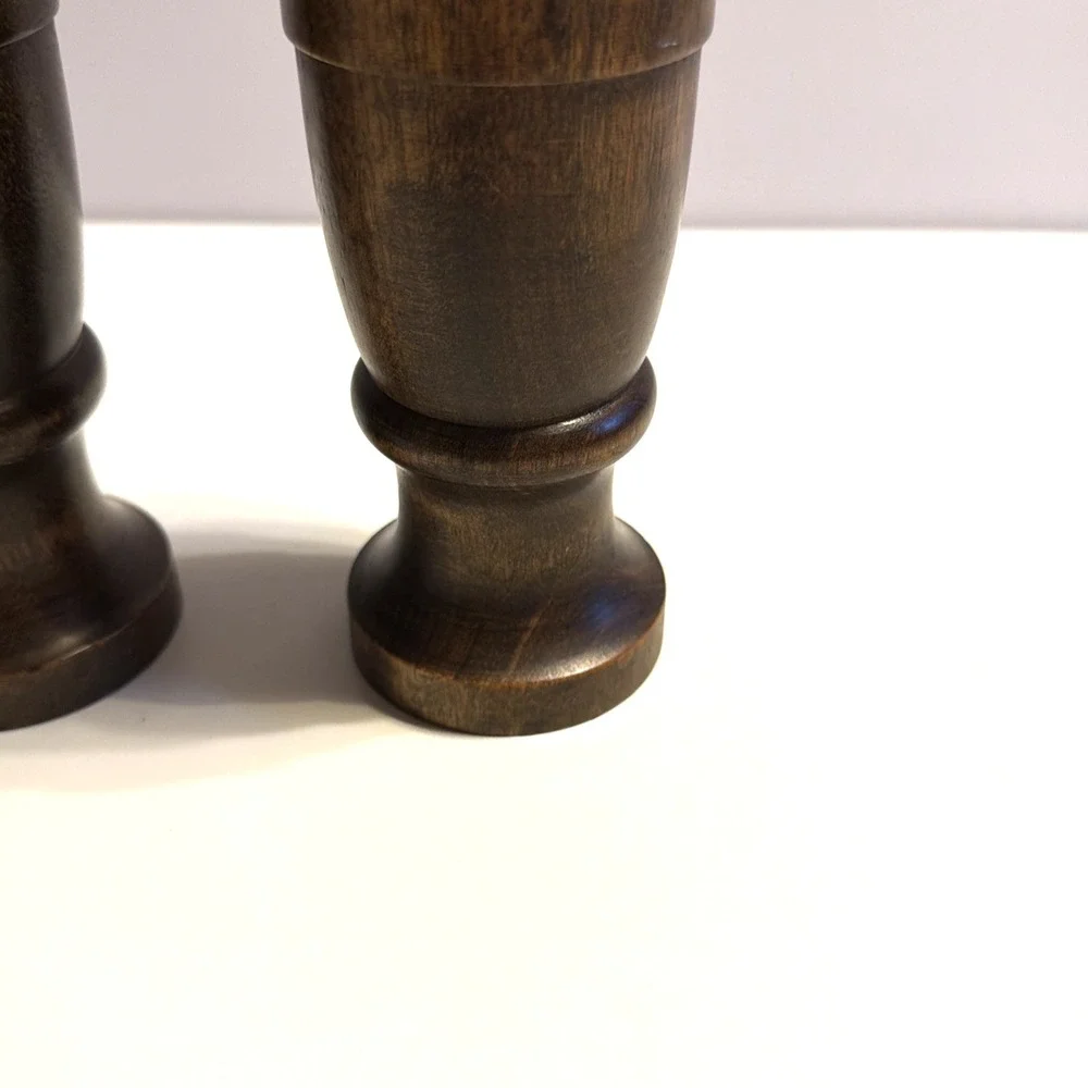 Vintage Woodcrest Styson Salt Shaker & Pepper Mill Japan Made Wooden, 7.5